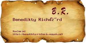 Benedikty Richárd névjegykártya